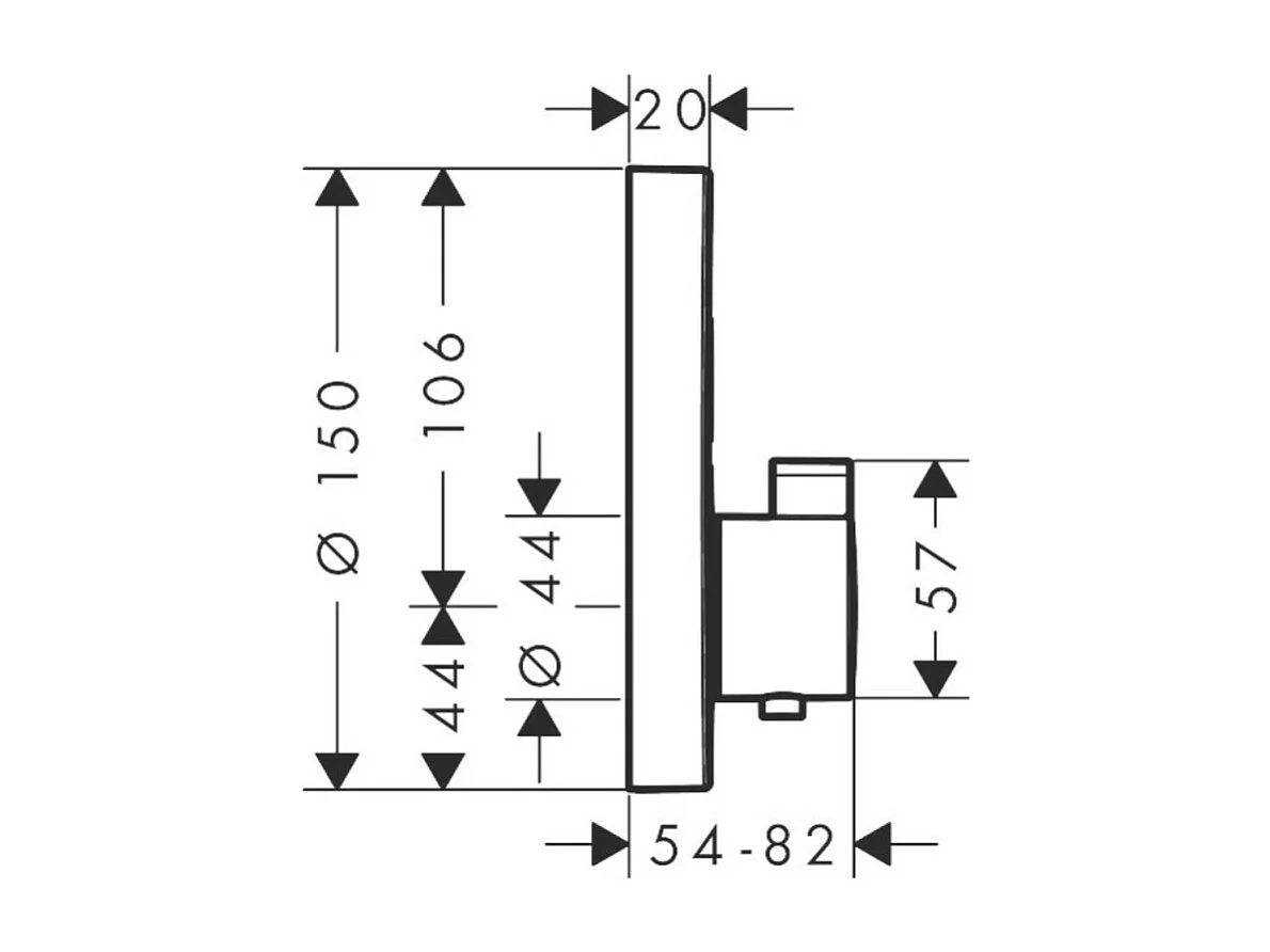 HANSGROHE ShowerSelect S frente para mezclador termostático empotrado bronce cepillado