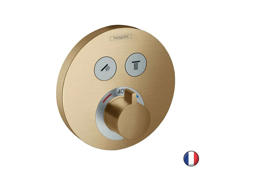 HANSGROHE Façade ShowerSelect S pour mitigeur thermostatique encastré bronze brossé