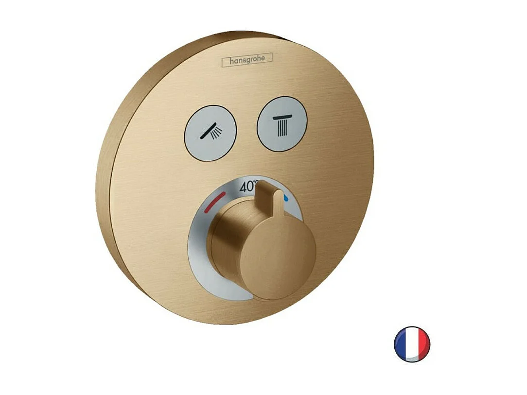 HANSGROHE Façade ShowerSelect S pour mitigeur thermostatique encastré bronze brossé
