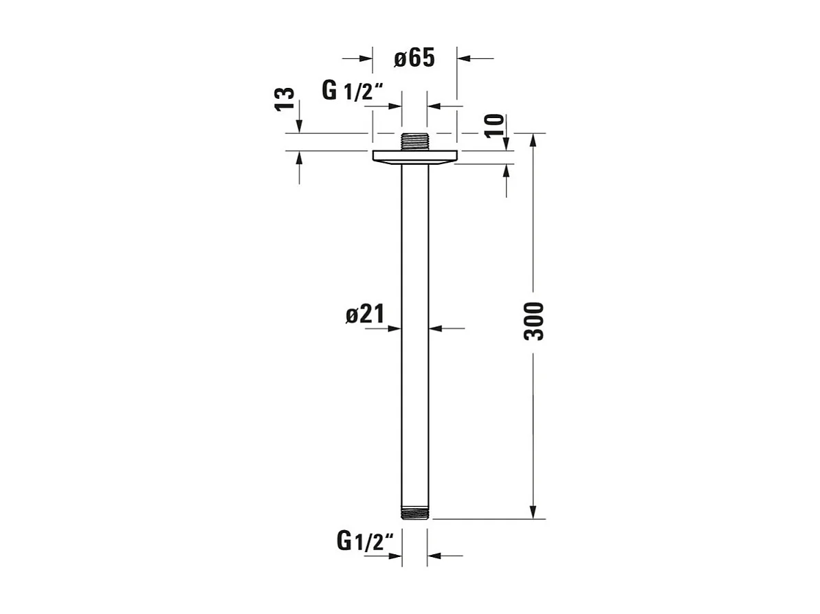 DURAVIT Brazo de ducha de techo universal 30 cm cromado