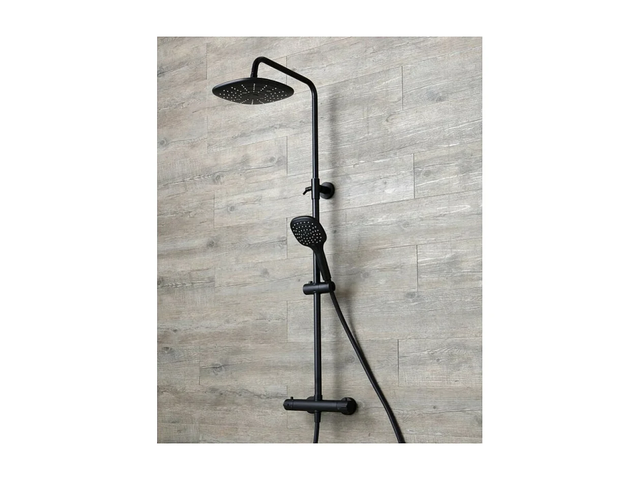 Colonne de douche KINEDO Aquafactory noire + nettoyant Briochin