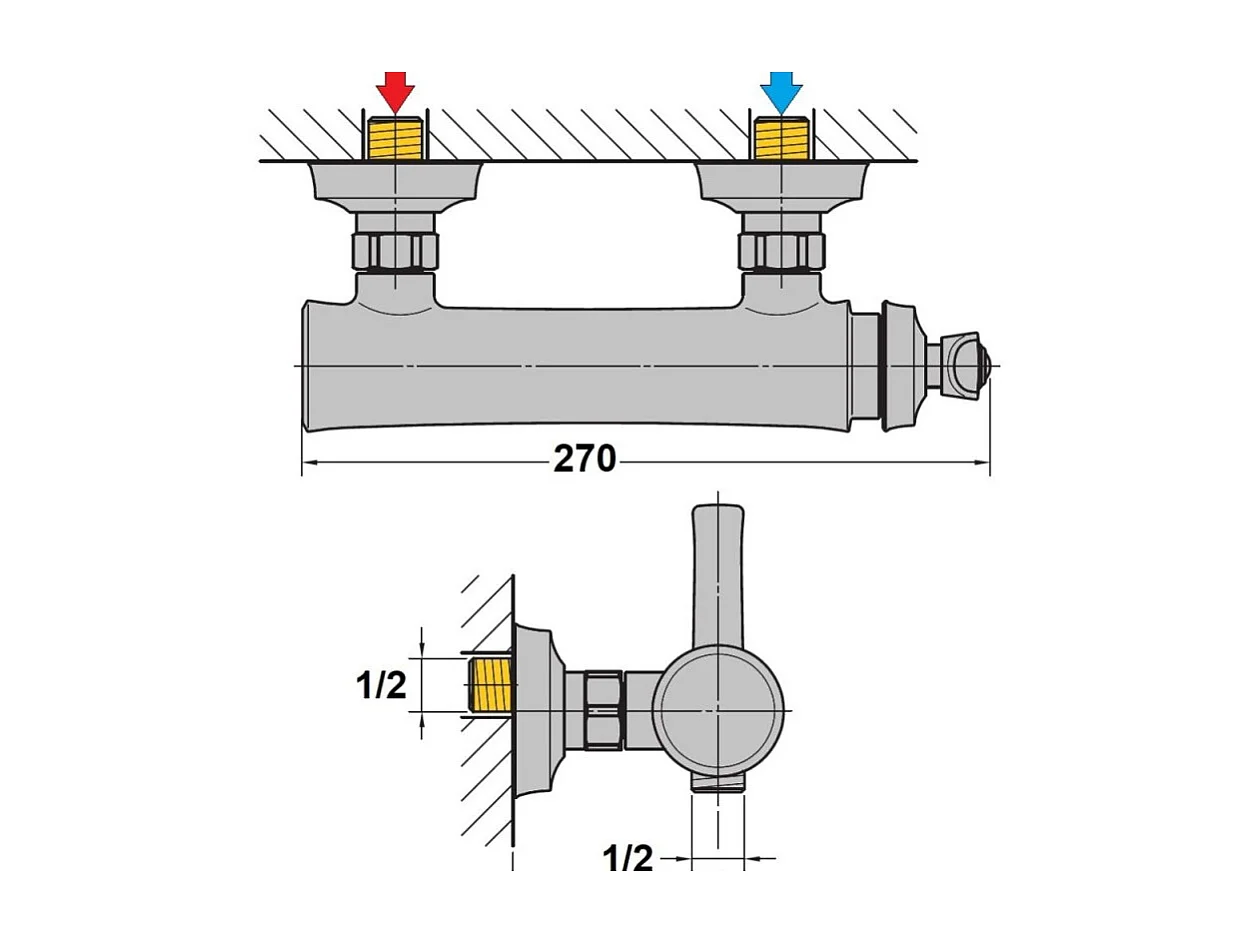 Mitigeur de douche avec barre de douche PAINI Lady's
