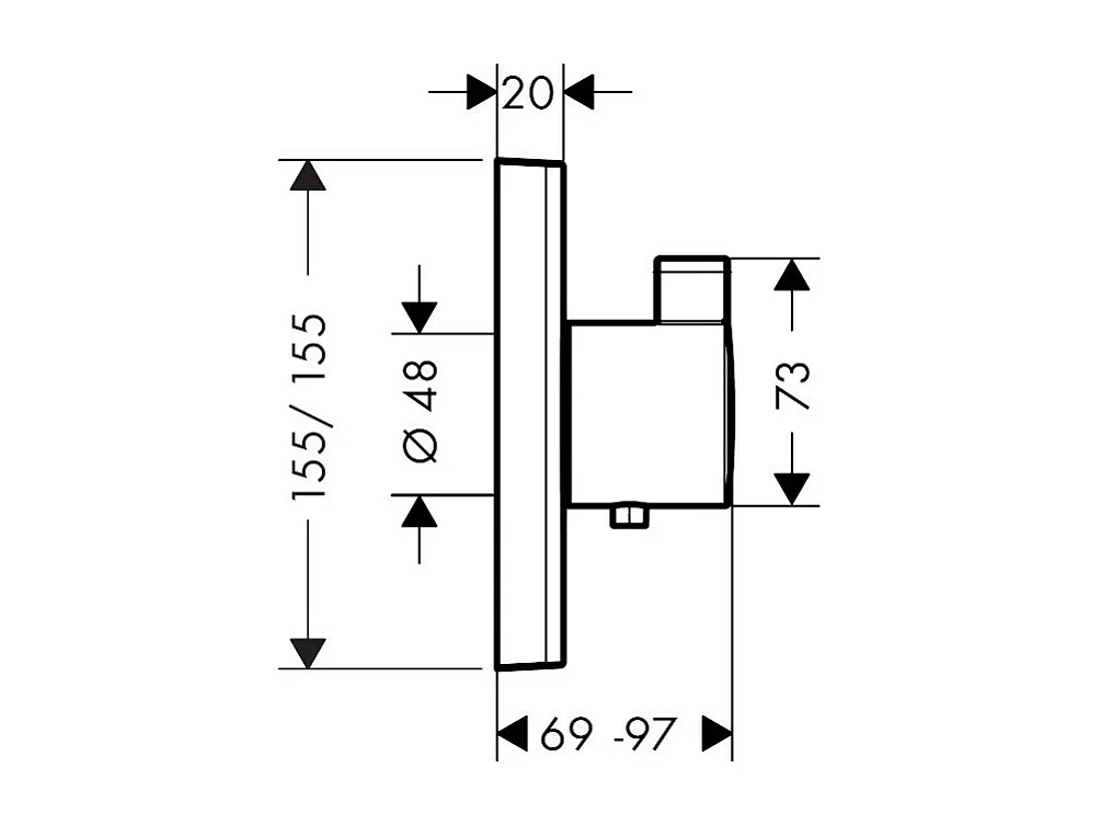 HANSGROHE Frontal para ShowerSelect mezclador termostático alto caudal cromo