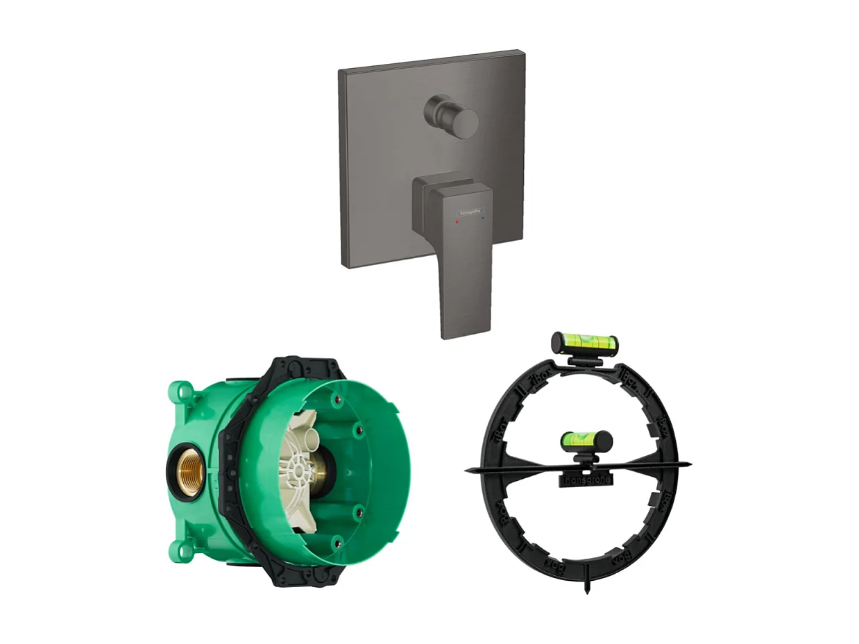 HANSGROHE Façade Metropol mitigeur bain douche encastré Noir Chromé brossé avec corps encastré et outil