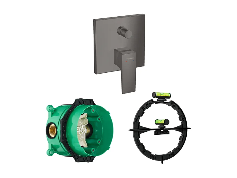 HANSGROHE Façade Metropol mitigeur bain douche encastré Noir Chromé brossé avec corps encastré et outil