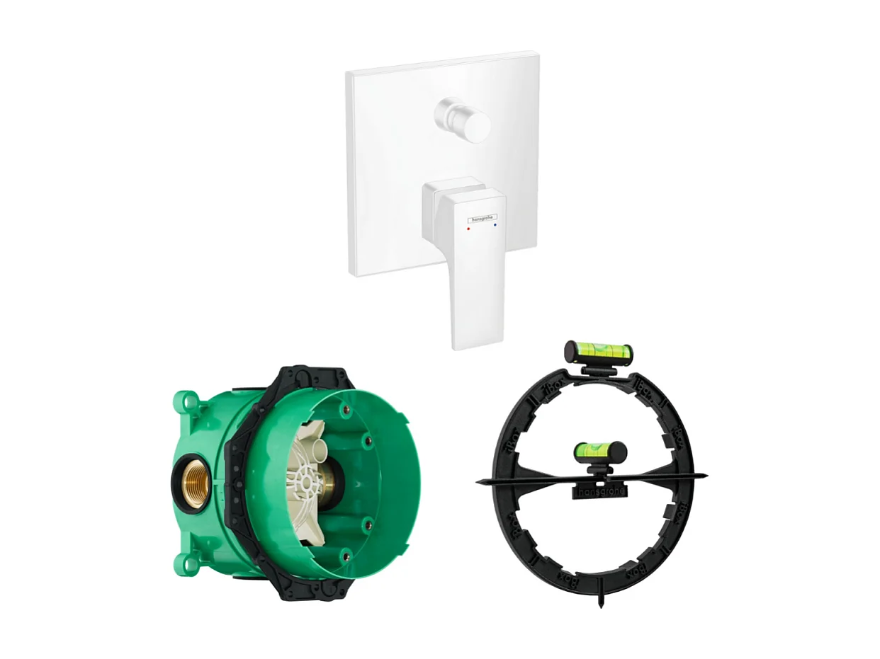 HANSGROHE Façade Metropol mitigeur bain douche encastré Blanc mat avec corps encastré et outil