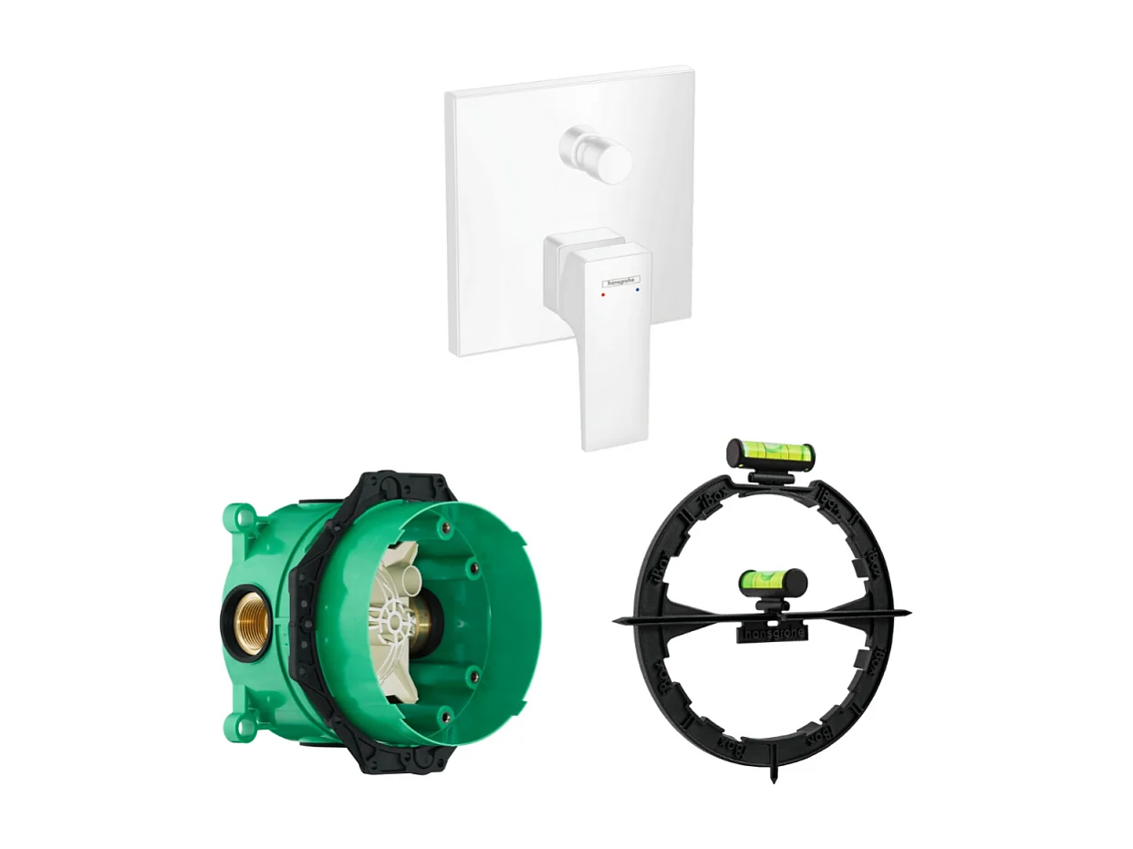 HANSGROHE Façade Metropol mitigeur bain douche encastré Blanc mat avec corps encastré et outil