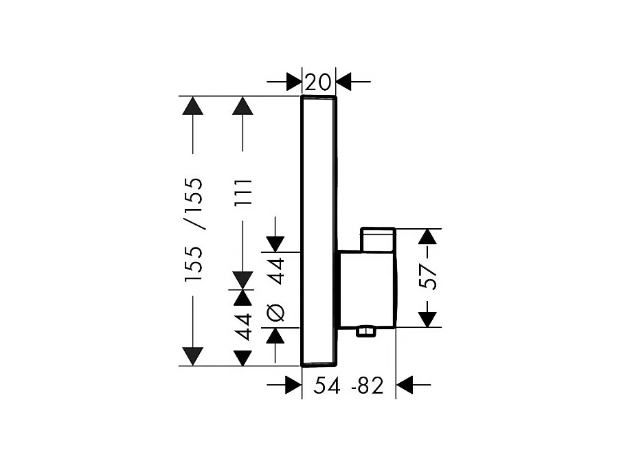 HANSGROHE Front for ShowerSelect mezclador termostático empotrado con válvula de cierre cromada