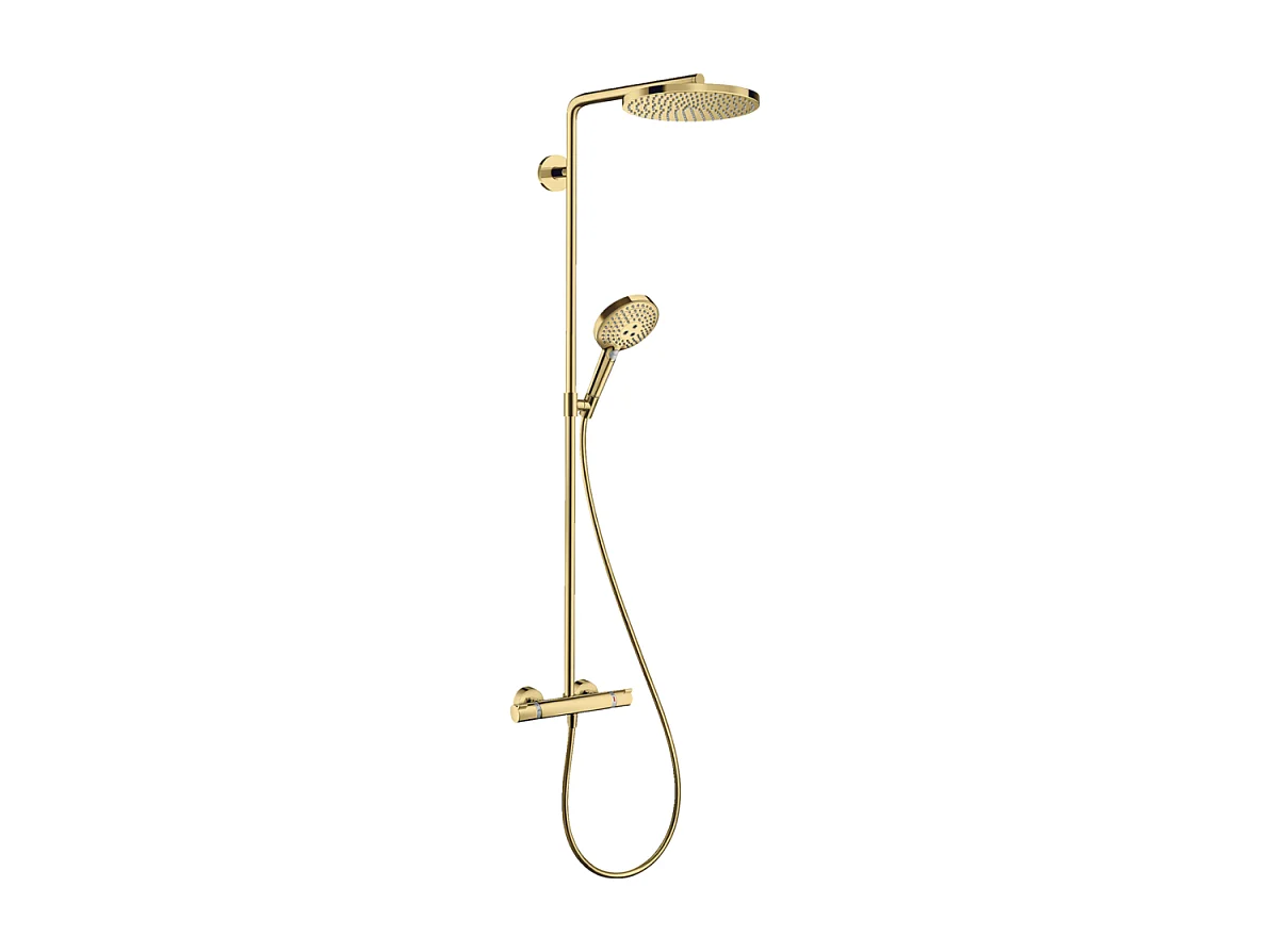 Colonne de douche thermostatique HANSGROHE Raindance Select S 240 aspect doré poli