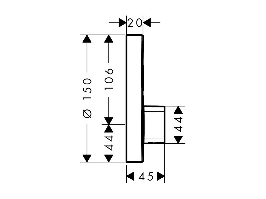 HANSGROHE Front for ShowerSelect S mezclador mecánico empotrado con 2 funciones cromado