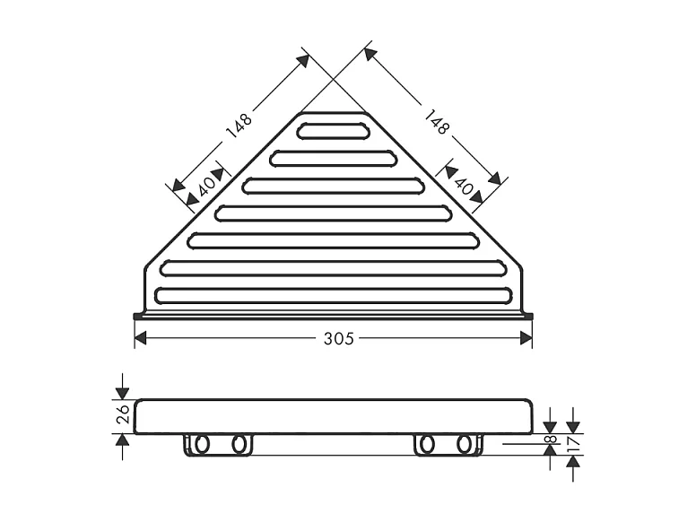 Colonne bain douche thermostatique HANSGROHE Crometta E 240 chromé + tablette Addstoris