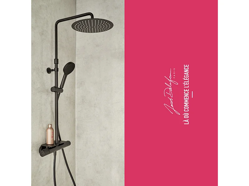 Colonne de douche thermostatique JACOB DELAFON Metro noir mat