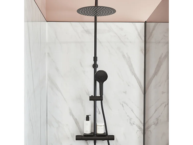 Colonne de douche thermostatique JACOB DELAFON Metro noir mat