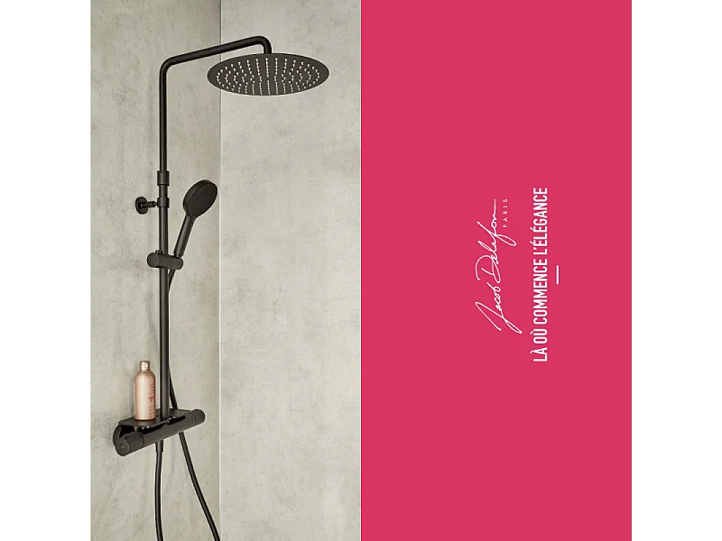 Colonne de douche thermostatique JACOB DELAFON Metro noir mat