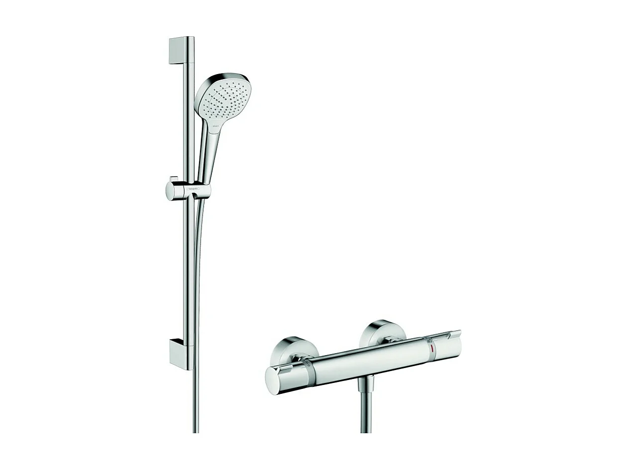 HANSGROHE Combinación de ducha Vario con barra 65cm Ecostat Comfort cromo blanco