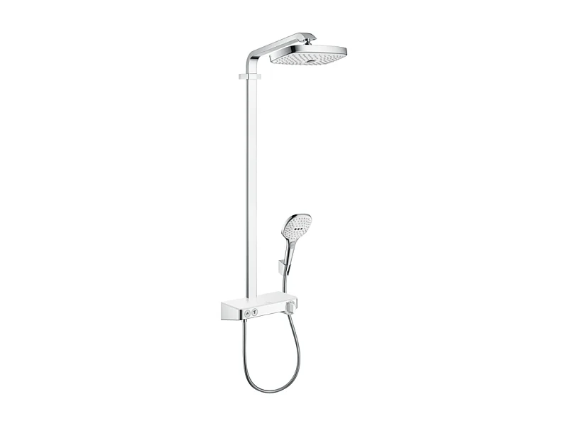 Colonne de douche thermostatique HANSGROHE Raindance Select E 300 avec mitigeur 30 cm blanc et chromé