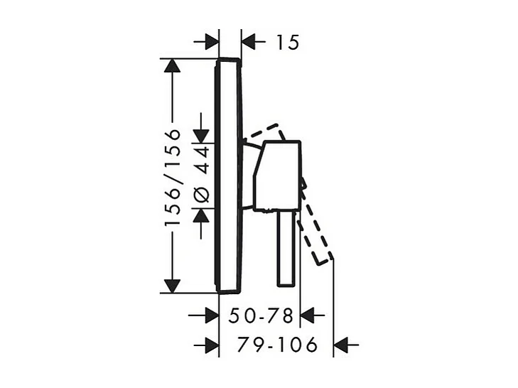 Façade robinet encastré mécanique HANSGROHE Finoris Chromé + Corps encastré universel iBox + Outil d'aide au montage
