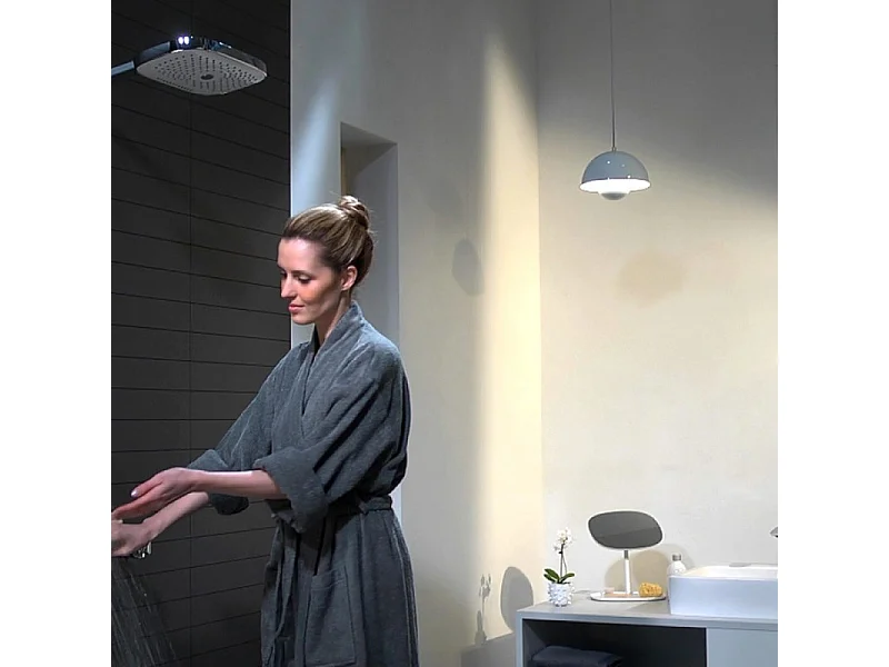 Colonne de douche thermostatique HANSGROHE Raindance Select E 300 3 jets avec mitigeur 30 cm blanc et chromé