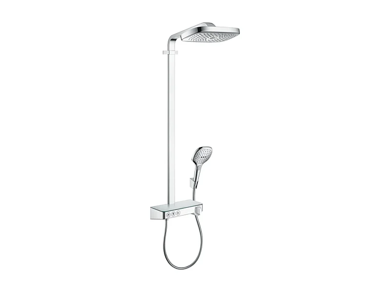 Colonne de douche thermostatique HANSGROHE Raindance Select E 300 3 jets avec mitigeur 30 cm blanc et chromé