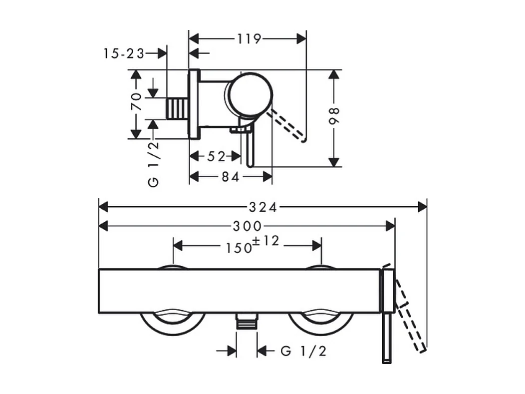 Mitigeur douche mécanique HANSGROHE Finoris blanc mat