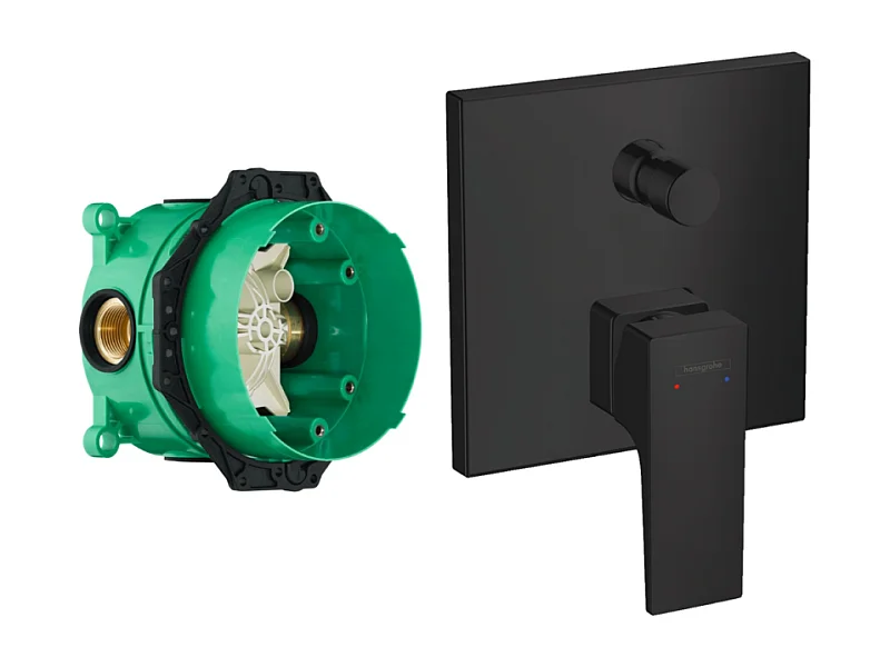 HANSGROHE Façade Metropol pour mitigeur bain douche encastré Noir mat avec corps encastré