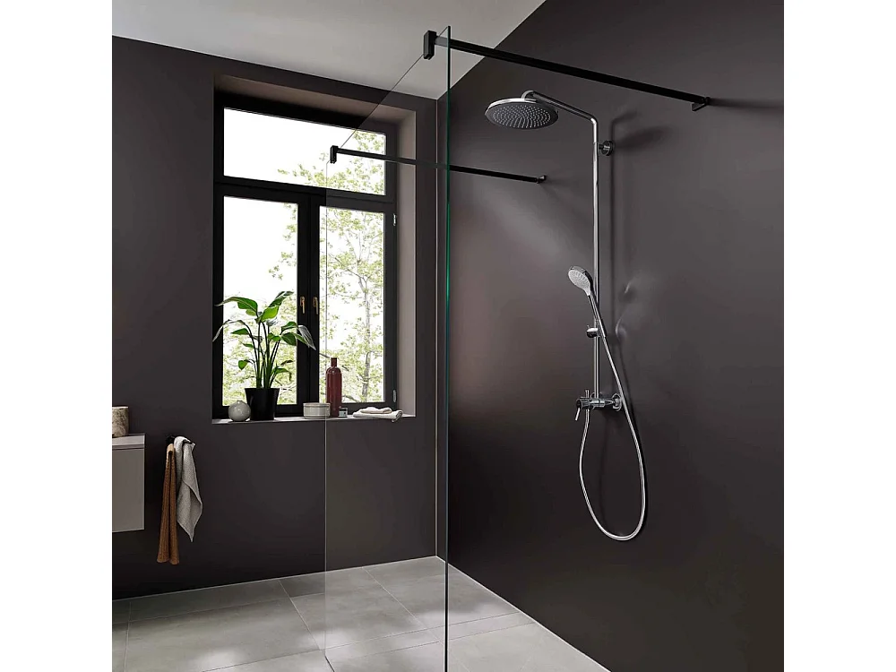 Colonne de douche mécanique HANSGROHE Croma Select S 280 chromé + tablette AddStoris