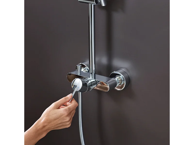 Colonne de douche mécanique HANSGROHE Croma Select S 280 chromé + tablette AddStoris