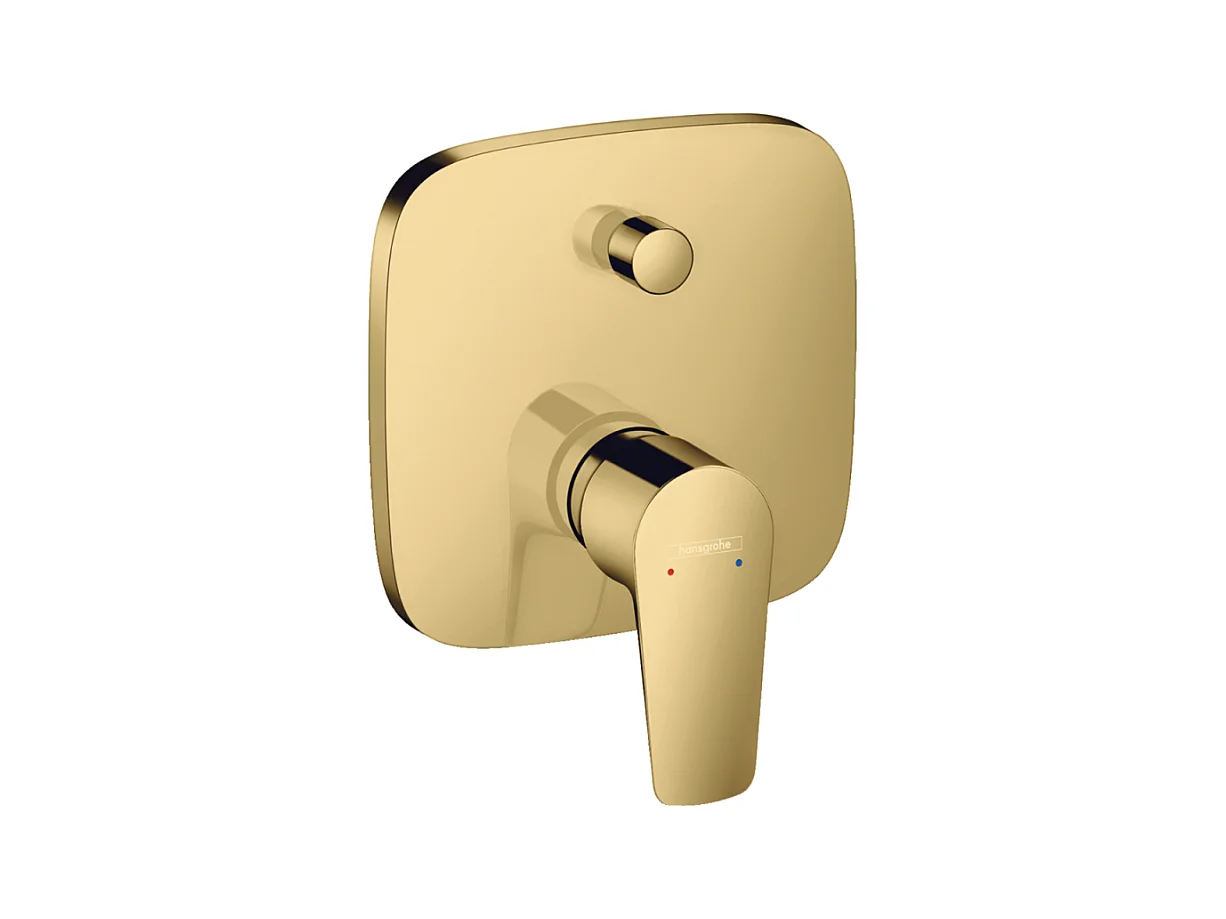 Façade mitigeur bain douche encastré 2 sorties HANSGROHE Talis E aspect doré poli