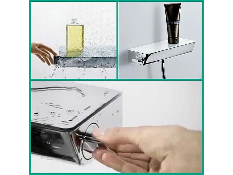 Ensemble douche HANSGROHE Raidance, mitigeur thermostatique + douchette à main 3 jets blanc chromé