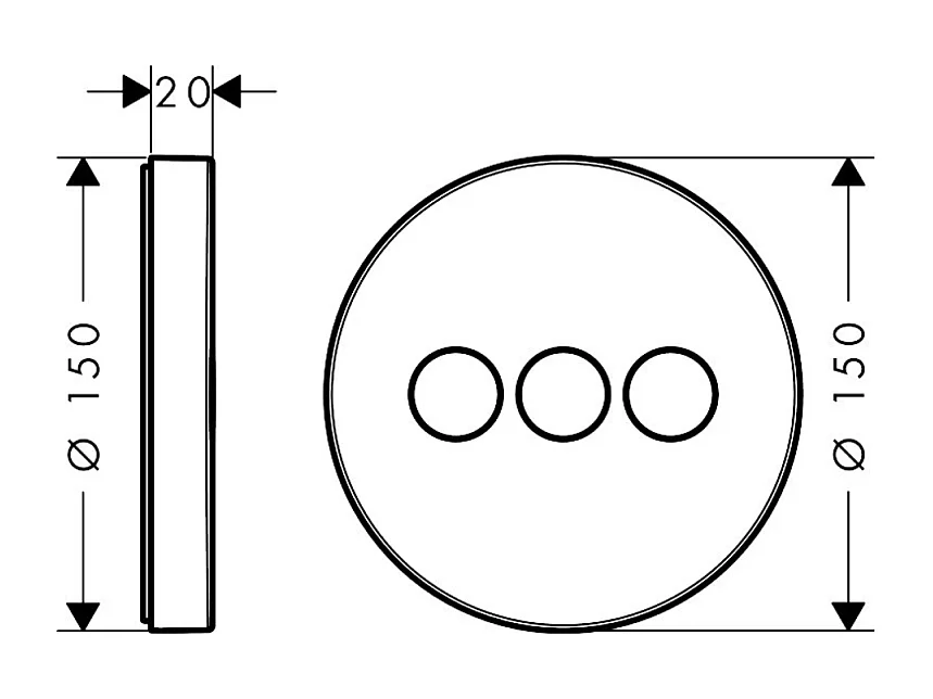 Façade robinet d'arrêt HANSGROHE ShowerSelect S pour 3 sorties Chromé