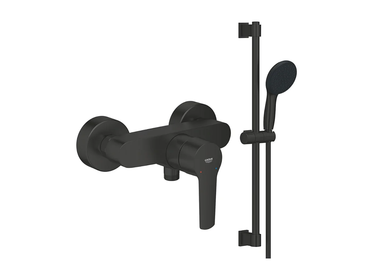 Pack mitigeur douche mécanique GROHE Start noir + ensemble de douche GROHE Vitalio Start