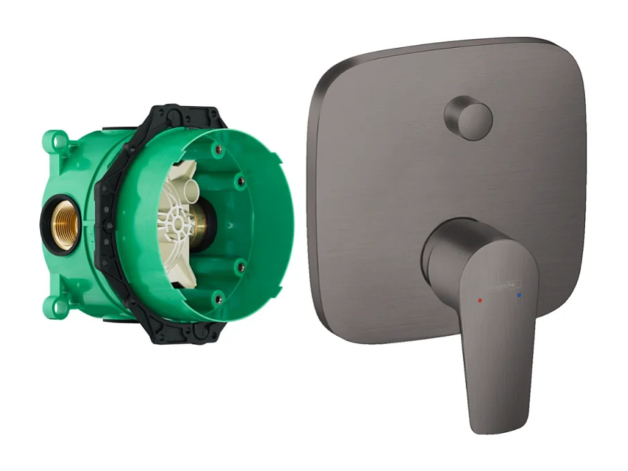 HANSGROHE Façade Talis E pour mitigeur bain douche encastré Noir Chromé brossé avec corps encastré