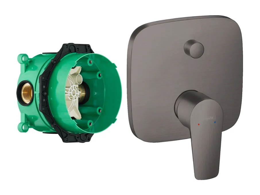 HANSGROHE Façade Talis E pour mitigeur bain douche encastré Noir Chromé brossé avec corps encastré