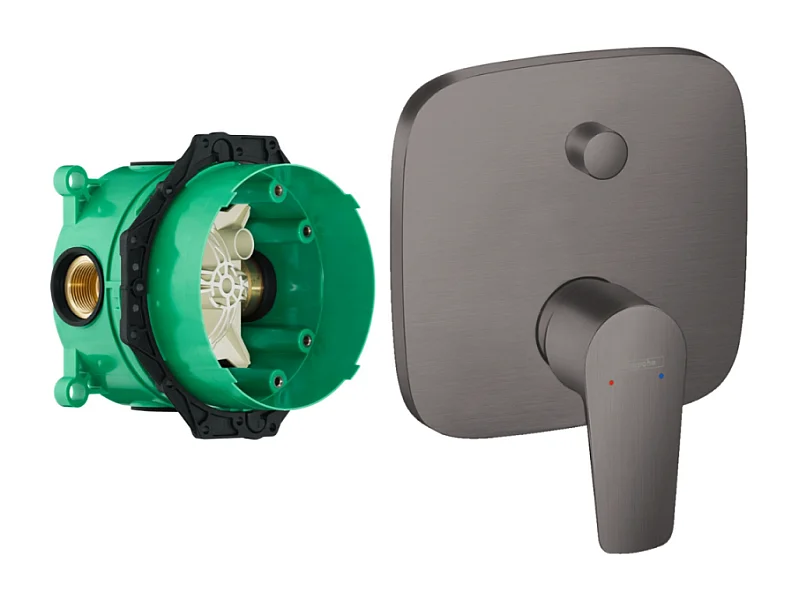 HANSGROHE Façade Talis E pour mitigeur bain douche encastré Noir Chromé brossé avec corps encastré