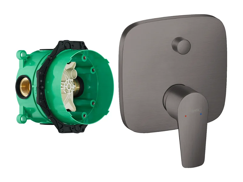 HANSGROHE Façade Talis E pour mitigeur bain douche encastré Noir Chromé brossé avec corps encastré