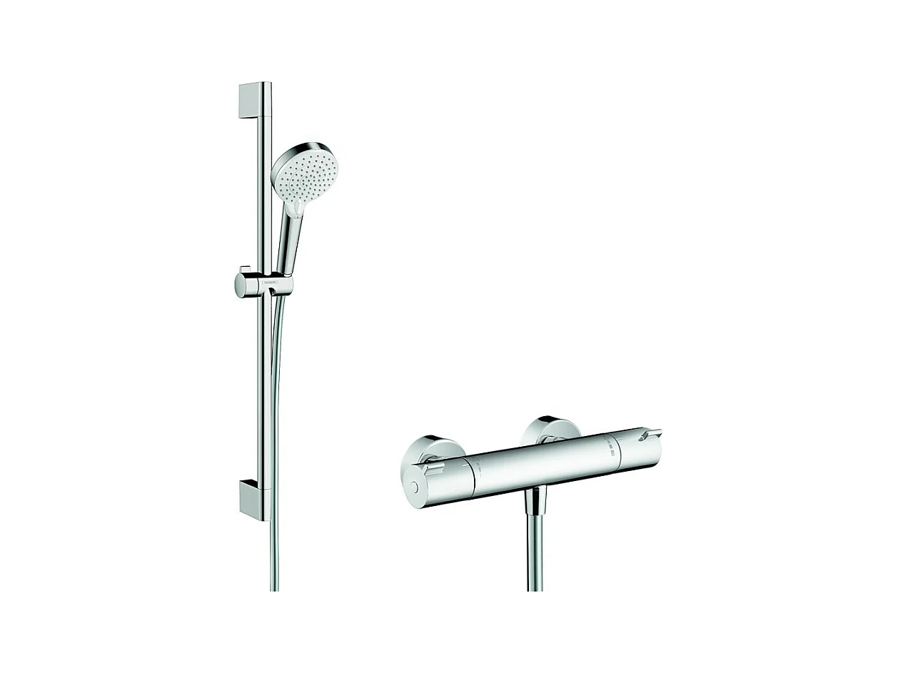 HANSGROHE Combi douche Vario avec barre 65 cm Ecostat 1001 CL blanc chromé
