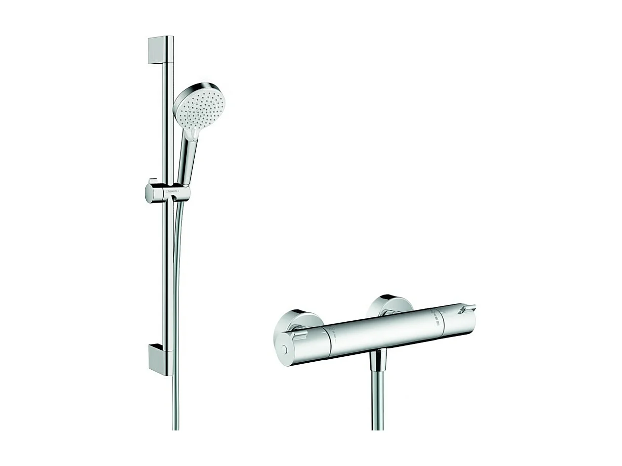 HANSGROHE Combi douche Vario avec barre 65 cm Ecostat 1001 CL blanc chromé