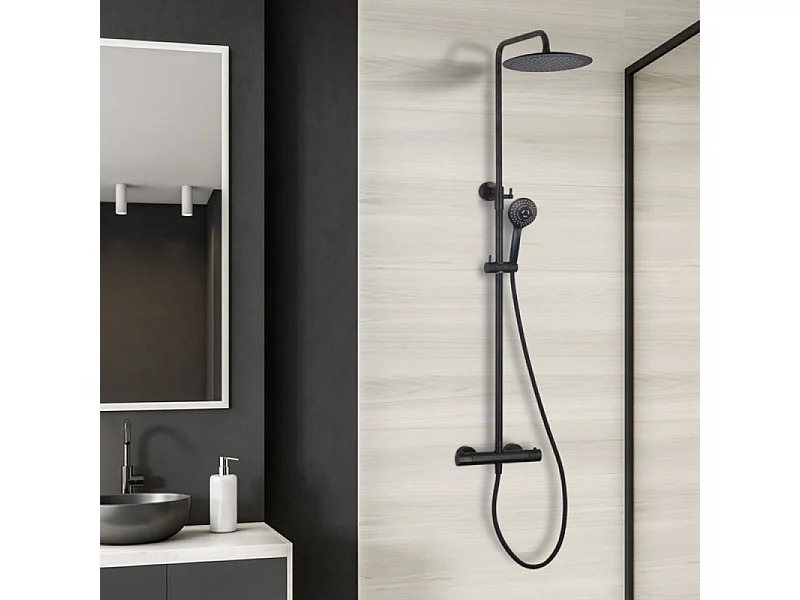 Colonne de douche thermostatique PAINI Ruby Ronde Noir Mat