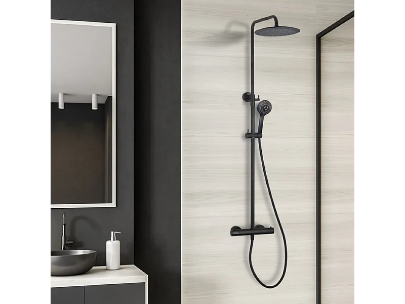 Colonne de douche thermostatique PAINI Ruby Ronde Noir Mat