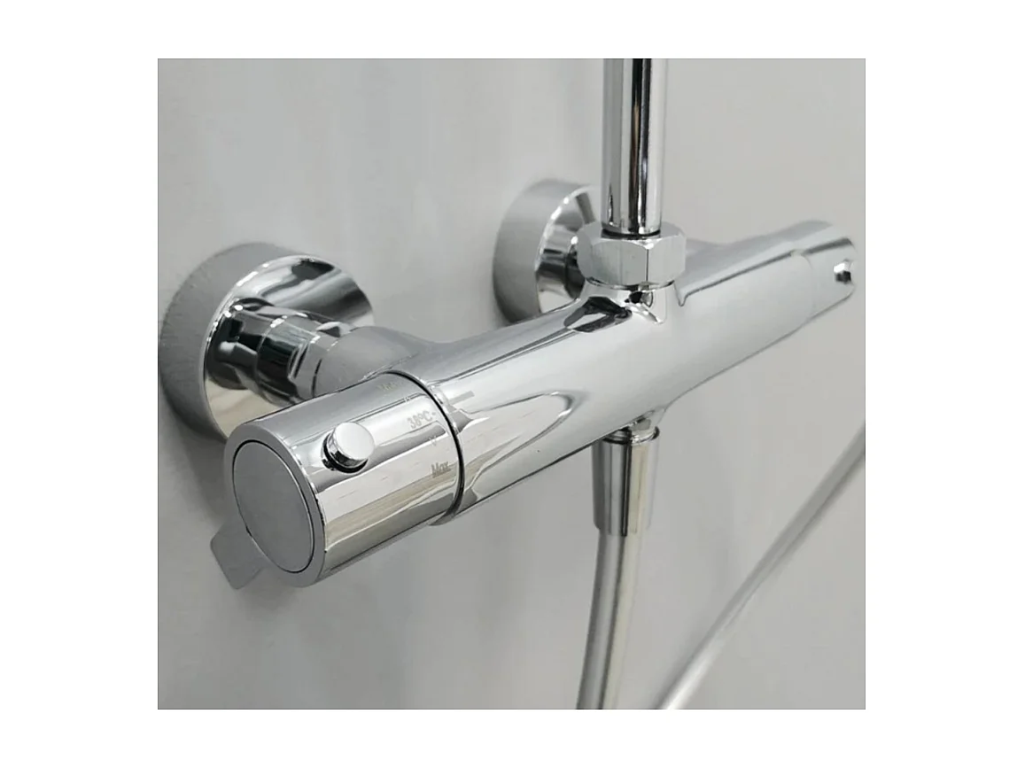 Colonne de douche thermostatique KINEDO Aquatica chromée + nettoyant Briochin