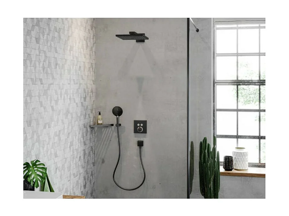 Douche de tête HANSGROHE Raindance E, 1 jet avec bras de douche noir chromé brossé