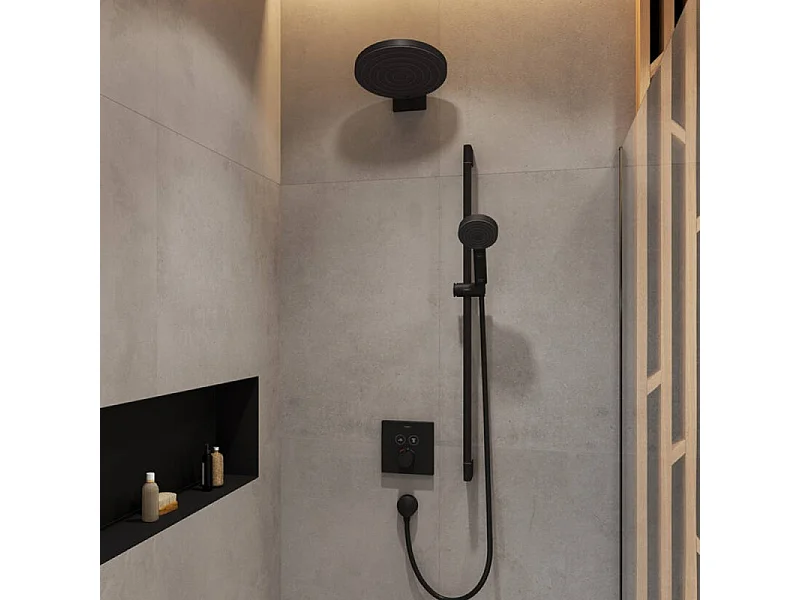 Frontal para mezclador termostático empotrado 2 funciones HANSGROHE ShowerSelect negro mate