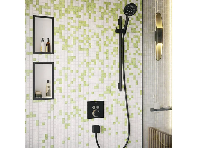 Frontal para mezclador termostático empotrado 2 funciones HANSGROHE ShowerSelect negro mate