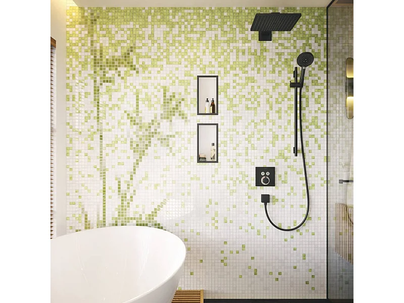 Frontal para mezclador termostático empotrado 2 funciones HANSGROHE ShowerSelect negro mate