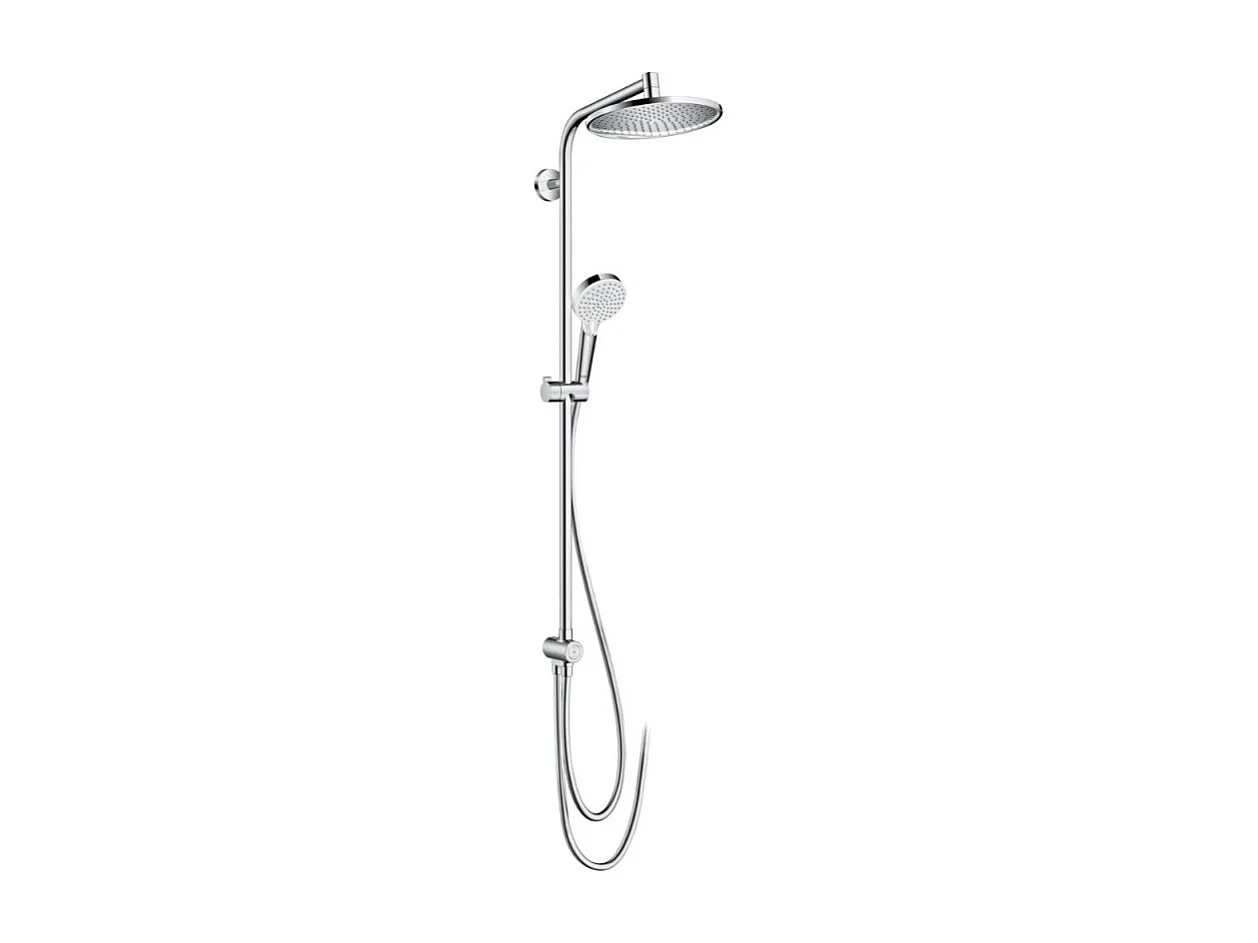 Colonne de douche ou bain douche sans mitigeur HANSGROHE Crometta S 240 chromé + tablette AddStoris