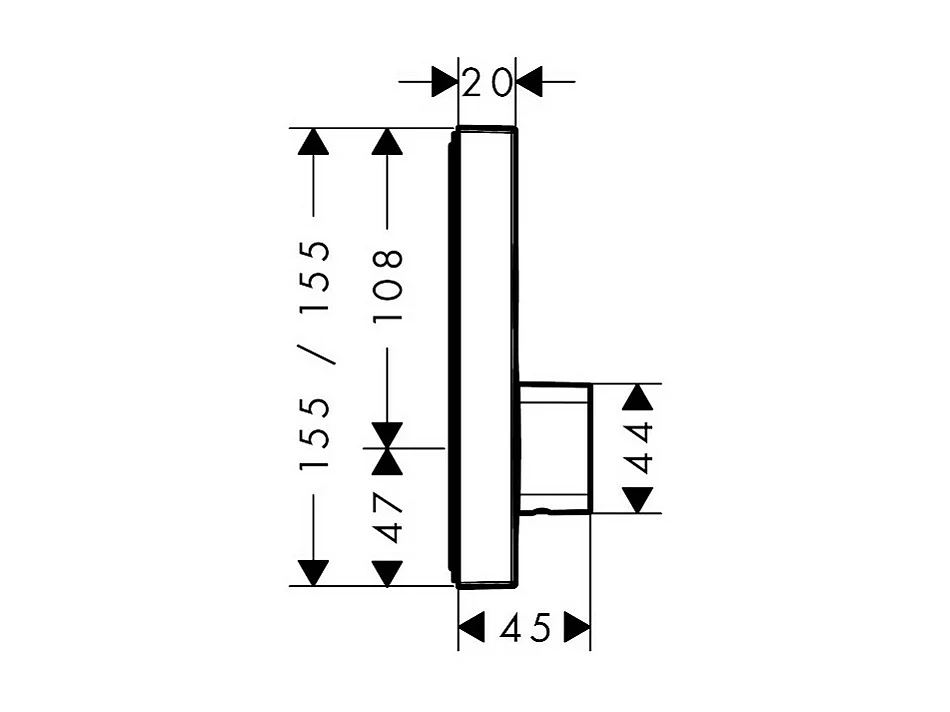HANSGROHE Front for ShowerSelect mezclador mecánico empotrado con 2 funciones cromado