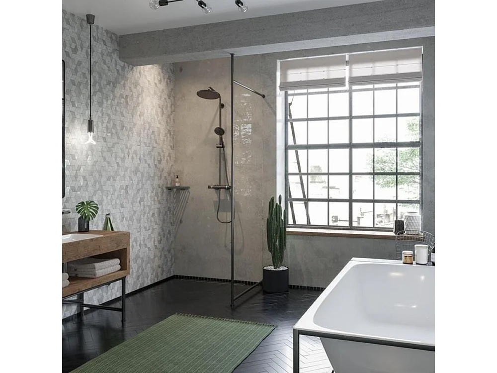 HANSGROHE Croma Select S 280 columna de ducha termostática negro cromo cepillado