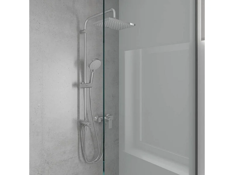 Colonne de douche ou bain douche sans mitigeur HANSGROHE Vernis Shape 230 noir mat + nettoyant Briochin