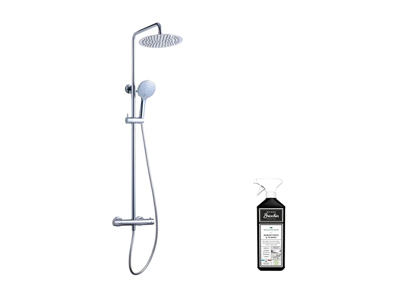 Colonne de douche PAINI Loggia confort reglable en hauteur + nettoyant Briochin