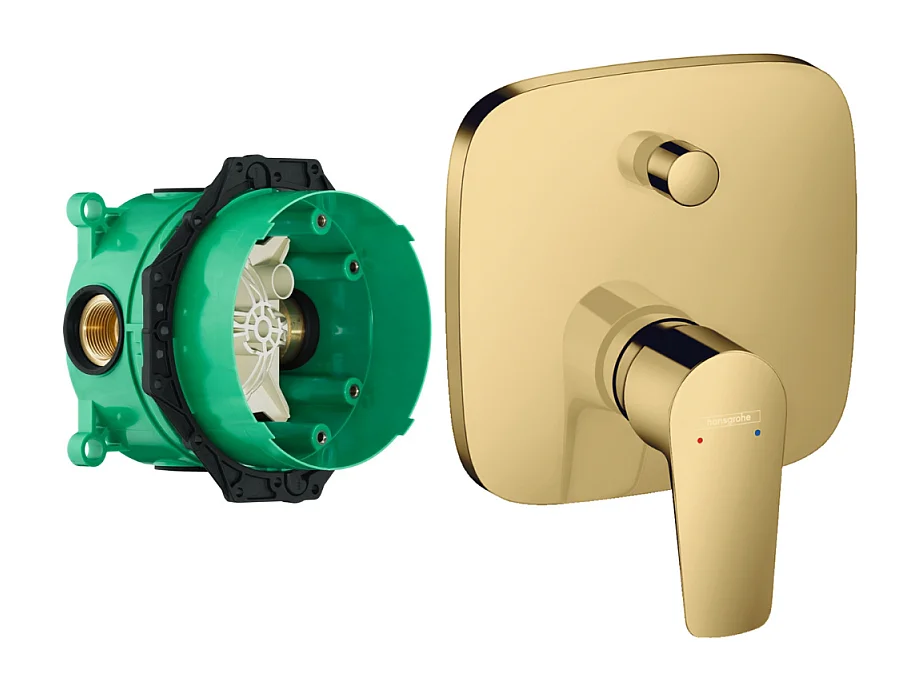 HANSGROHE Façade Talis E pour mitigeur bain douche encastré Aspect doré poli avec corps encastré